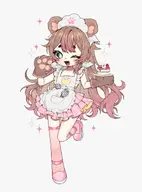 artist:hy0rii_ cake chibi commission fullbody merch // 1636x2219 // 257KB