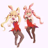 artist:neko_in_the_snow bunny_suit character:nobeta_(little_witch_nobeta) series:little_witch_nobeta twintails // 1734x1734 // 169KB