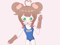 animated artist:funkydealer flat_chest gloves hair_buns swimsuit // 720x540, 0.8s // 65KB