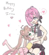 artist:neko_in_the_snow birthday character:himemori_luna hugging series:hololive // 1800x2000 // 227KB