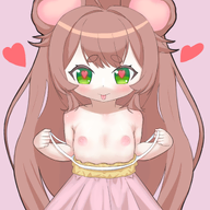 artist:funkydealer blush flat_chest heart heart_eyes nipples undressing // 2000x2000 // 1.6MB
