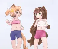 character:marin_the_catto flat_chest running shorts tummy // 1430x1201 // 117KB