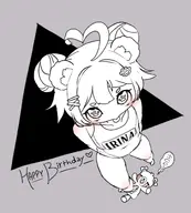 artist:mitty birthday blush hair_buns swimsuit tongue_out uoh // 1080x1200 // 106KB