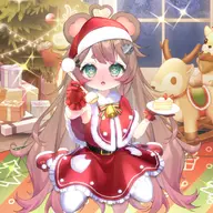 artist:irina_kumai asset cake christmas feeding flat_chest official_model // 1080x1080 // 206KB