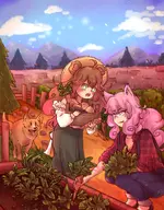 artist:27kilobytes carrot character:myaramiu dog farm hat vegetable // 2580x3300 // 866KB